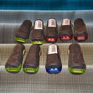 Assorted USB Car Chargers - Black with Green/Red/Blue Accents